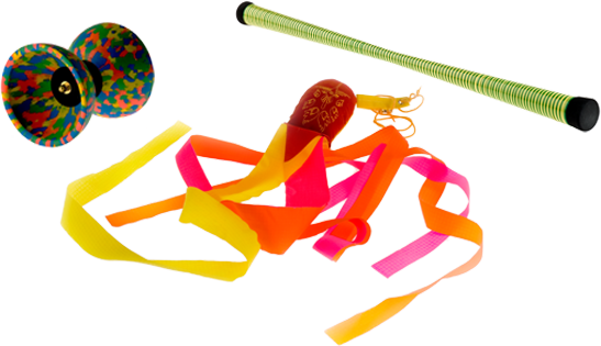 Pois, Diabolo, Devilstick zum Jonglieren für Kinder
